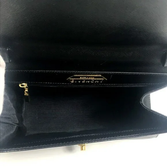 AUTHENTIC GIVENCHY Shoulder Bag vintage Hand Bag Leather Black/GoldHardware